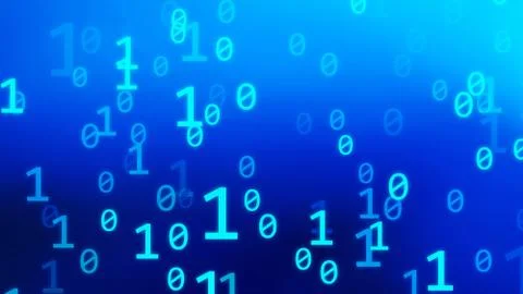 01 or binary code number pattern texture on the computer in digital data tech Stock Photos