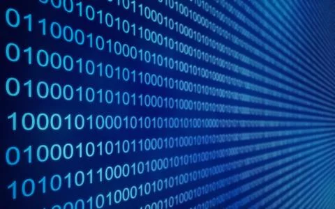 01 or binary data on the computer screen, 3d render Stock Illustration