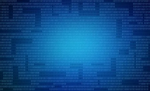 01 or binary data on the computer screen, 3d render 스톡 일러스트