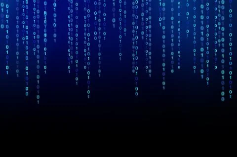 01 or binary data on the computer screen isolated on black background, 3d ill 库存照片
