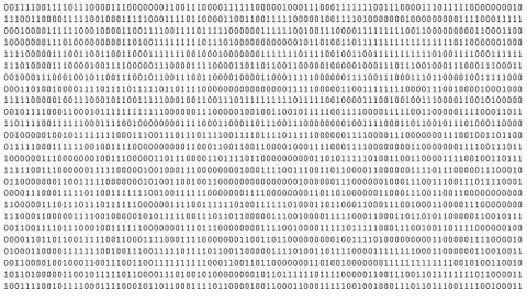 01 or binary numbers on the computer screen on white monitor background metri Illustrazione stock