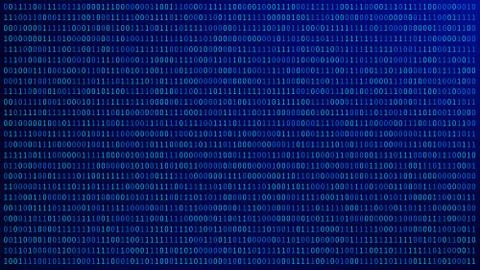 01 or binary numbers on the computer screen on blue monitor background metrix Stock Illustration