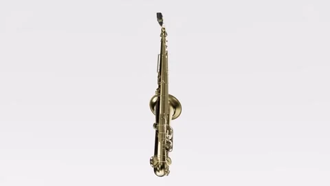 01 saxophon isolated in white background turning in loop Stock Footage 243533855