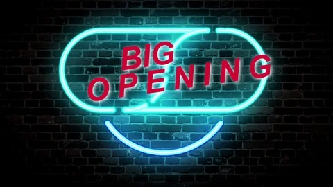 01 Text Animation with Graphics Effect Neon Big Opening Video stock 127894608