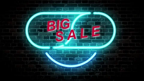 01 Text Animation with Graphics Effect Neon Big Sale Vidéo 127894785