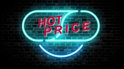 01 Text Animation with Graphics Effect Neon Hot Price Vidéo 127895565