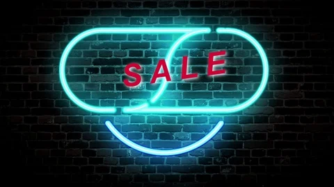 01 Text Animation with Graphics Effect Neon Neon Sale 库存影片 127895723