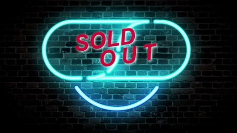 01 Text Animation with Graphics Effect Neon Neon Sold Out Stock Footage 127895982