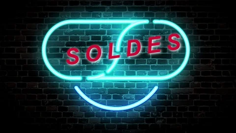 01 Text Animation with Graphics Effect Neon Soldes 库存影片 127896312