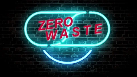 01 Text Animation with Graphics Effect Neon Zero Waste Stock-Footage 127897211