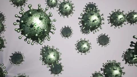 01 Virus molecule, green in white background Stock Footage 243533058