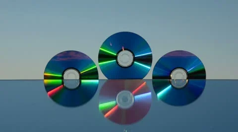 0103 dvd discs on mirror and soap bubbles Stock Footage