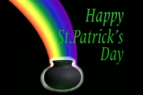 0103 St Patrick's Day Irish rainbow pot of gold Stock Footage