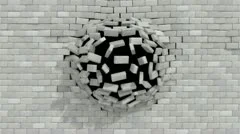 wall break white brick