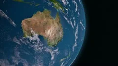 Earth 3d view from space. Oceania.