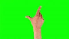 Topseller: 9 male multi touch touchscreen hand gestures, green screen, ipad