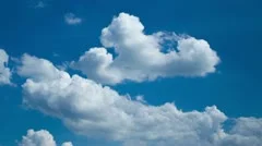 Clouds in blue sky timelapse