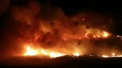 Raging wildfire at night in the western United States HD6705