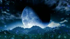 Moon Dream Landscape Scenic Space Animation