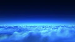 night flight over clouds