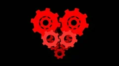 Heart gear animation with alpha channel