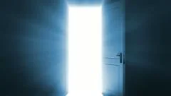 Door opening to a bright light. Alpha Channel included. HD 1080.
