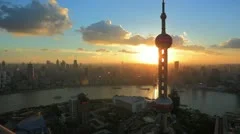 Shanghai skyline at sunset, timelapse. Please Search Featured Clip: 78526879.