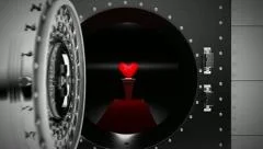 Bank Vault opens to reveal Red Heart with 