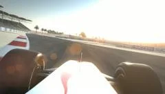 f1 race car on desert circuit - driver's pov