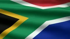 South African flag, 3d animation. perfect seamless loop