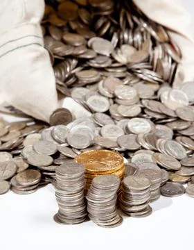 linen bag of old pure silver coins used to invest in silver as a commodity with a selection of golden eagle gold coins xkwx bag,bank,bullion,carat,cash,cent,cloth,coin,coins,commodity,currency,dimes,dollar,eagle,finance,fortune,gold,golden,hoard,investment,isolated,jackpot,many,metal,money,old,pile,pot,price,pure,retirement,rich,sack,savings,silver,spill,sterling,studio,treasure,valuable,vintage,wealth,white