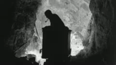 1930s Miner Man SMASHING ROCK MINING Gold Ore Vintage Film Industrial Home Movie