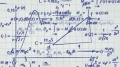 math physics formulas on squared paper loop