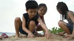 Children playing sand