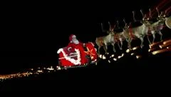 Christmas clip of Santa Claus and sleigh perspective view