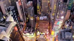 Aerial illuminated view Times Square,  New York 