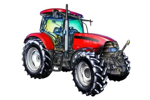 012 tractor farm machine work Stock Illustration