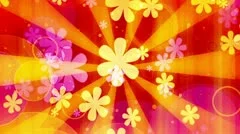 Bright Flowers Retro Looping Animated Background