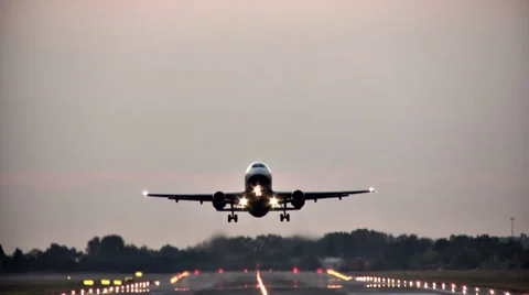 0121 Jet plane take off Stock Footage 30667198