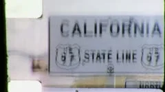 1950s Welcome to California STATE LINE SIGN Border Vintage Retro Film Home Movie
