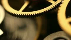 Old watch inside spring and gears Macro Footage
