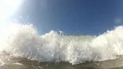 High waves of ocean covered the camera