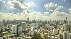 A sunny afternoon over Bangkok City Skyline in HDR