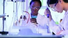 Female Pharmaceutical Researchers Modern Laboratory