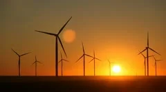 Sunset, Sun Set, Clean and Renewable Energy, Wind Power, Turbine, Windmill