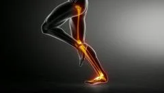 Running man - focused on leg joint,ankle,hip and knee