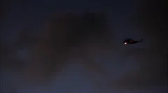 Helicopter flyby at night