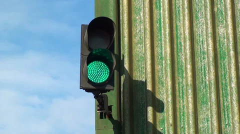 0150 Traffic light green Stock Footage 34261843