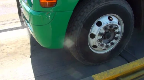 0152 Truck wheels Stock Footage 34260721