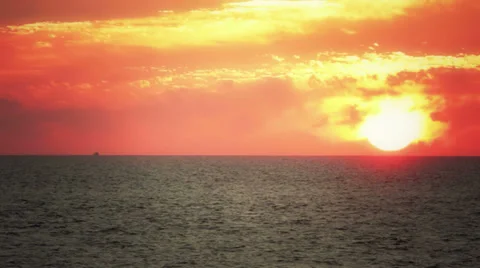 0157 Mediterranean sunset Stock Footage 32694747